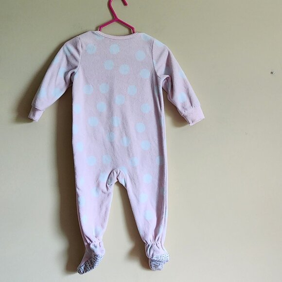 Carters Pink Sleeper One Piece Zipper Girls Baby Size 12 Months - Picture 3 of 6